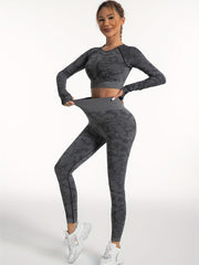 Camouflage Yoga Workout Set Top & Leggings Suit Women's Activewear