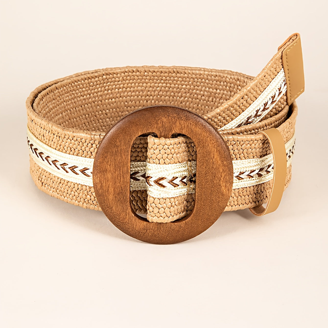 Round Buckle Belt Dress Woven Belt Boho For Casual Festive Party