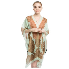 Paisley Print Chiffon Sunproof Bikini Cover Up Sarong