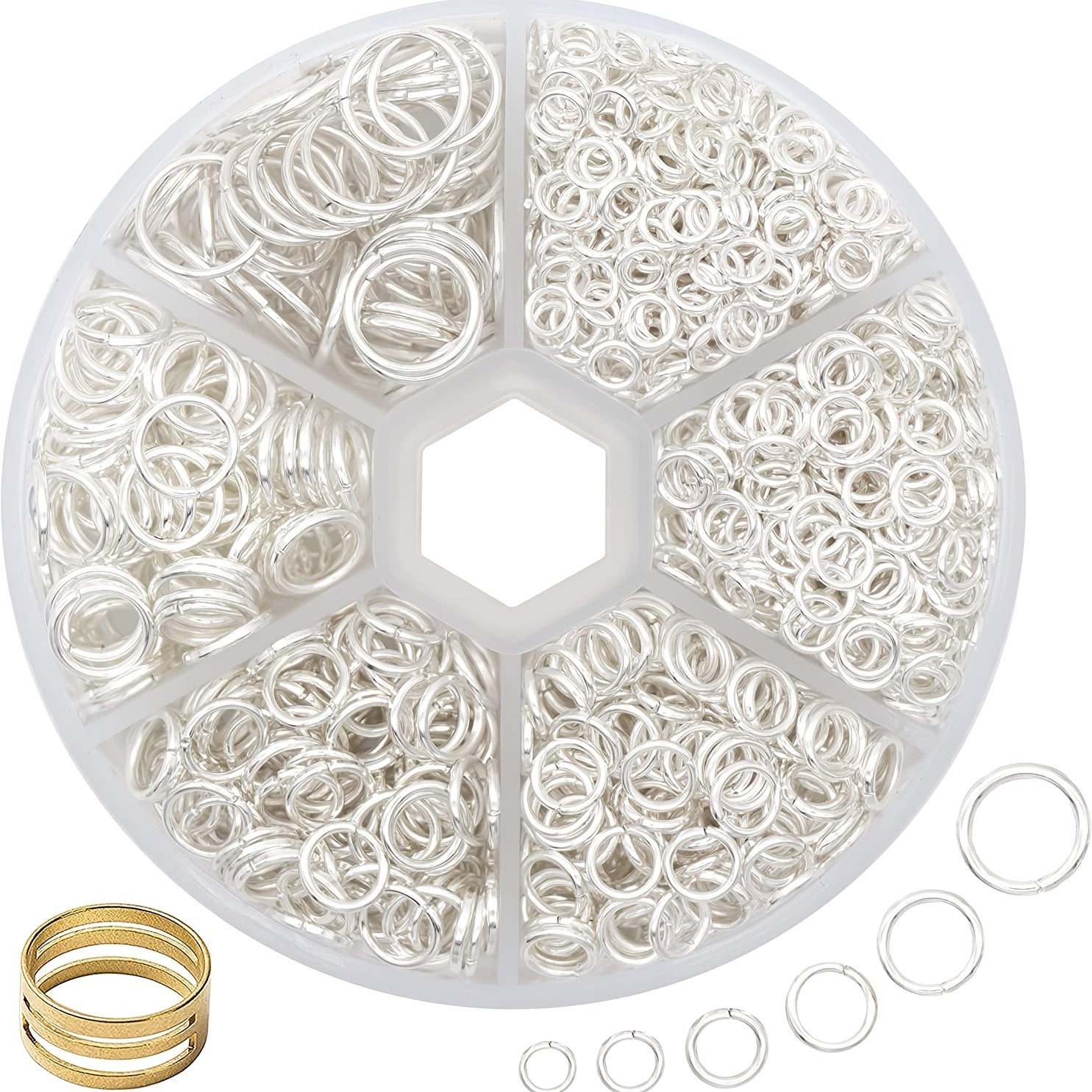 1010pcs Jump Rings Jewelry Making Mix 6 Sizes Split Ring With Tool