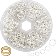 1010pcs Jump Rings Jewelry Making Mix 6 Sizes Split Ring With Tool