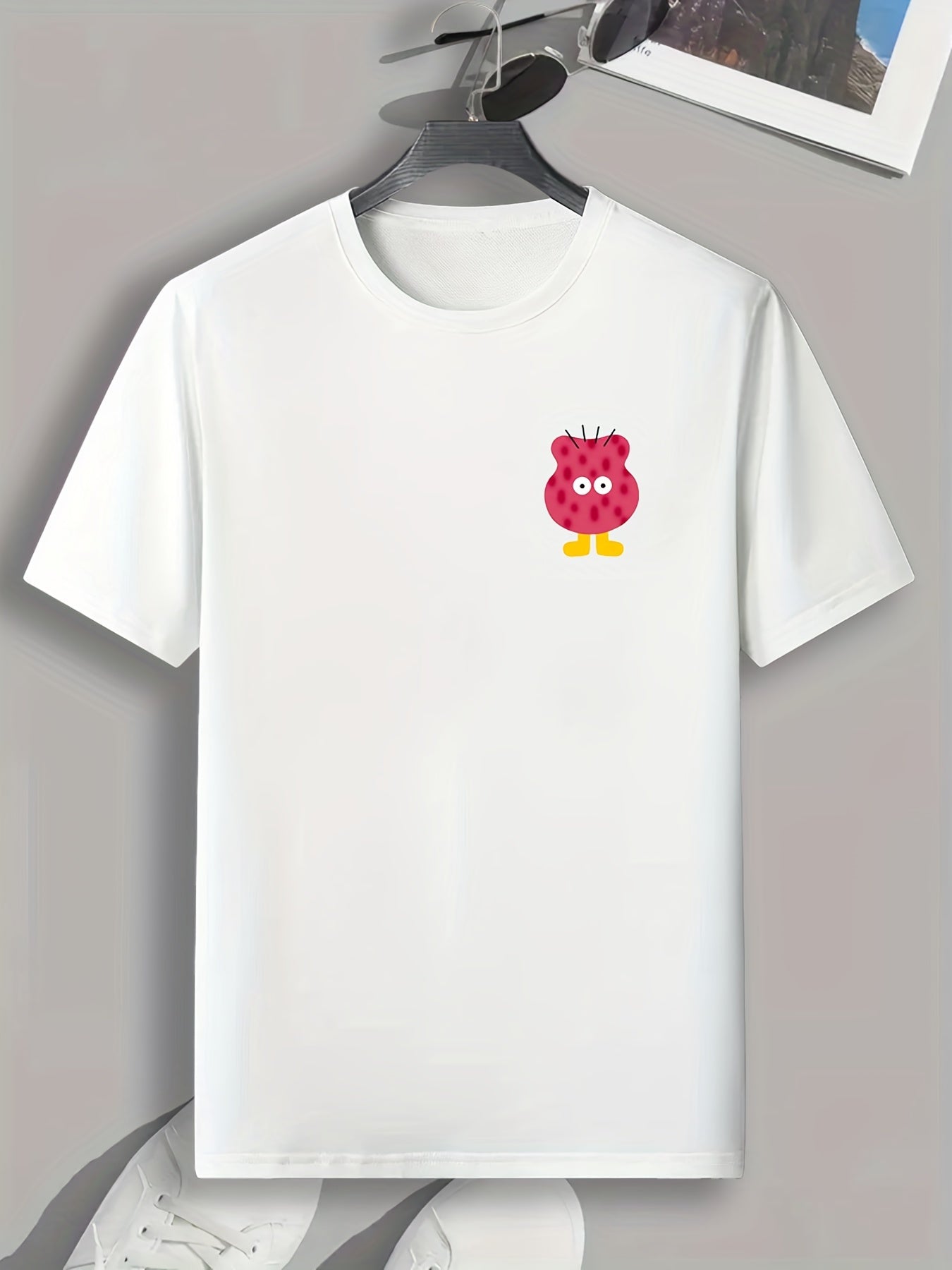 Men's Cartoon Doodle Pattern T-shirt Outdoor Tee