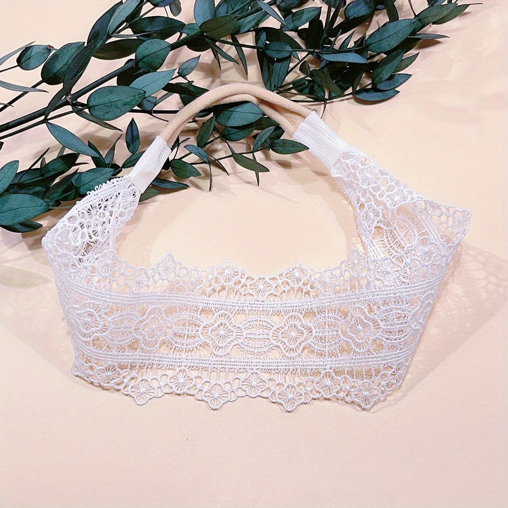 Soft Lace Floral Hair Bands For Newborns