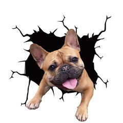 French Bulldog Car Sticker Rear Window Puppy 3D Simulation Vinyl Decal