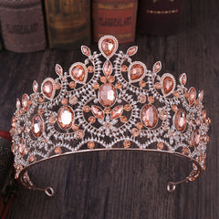 Baroque Large Tiara Leaf Decor Crown Hair Accessories