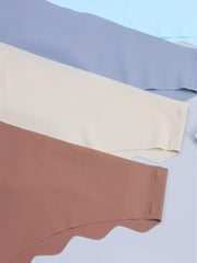 5pcs Scallop Trim Hipster Panties Soft & Comfy Stretchy Intimates