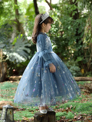 Toddler Girls Long Sleeve Sequins Dress Pageant Gown