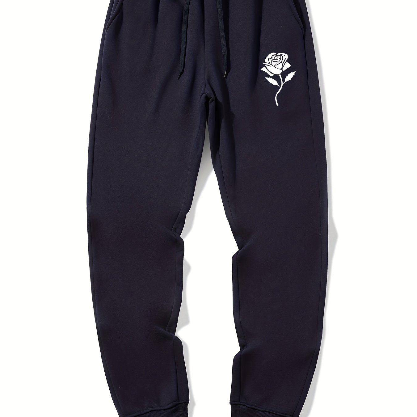 Rose Pattern Stretch Graphic Joggers Sweatpants for Men