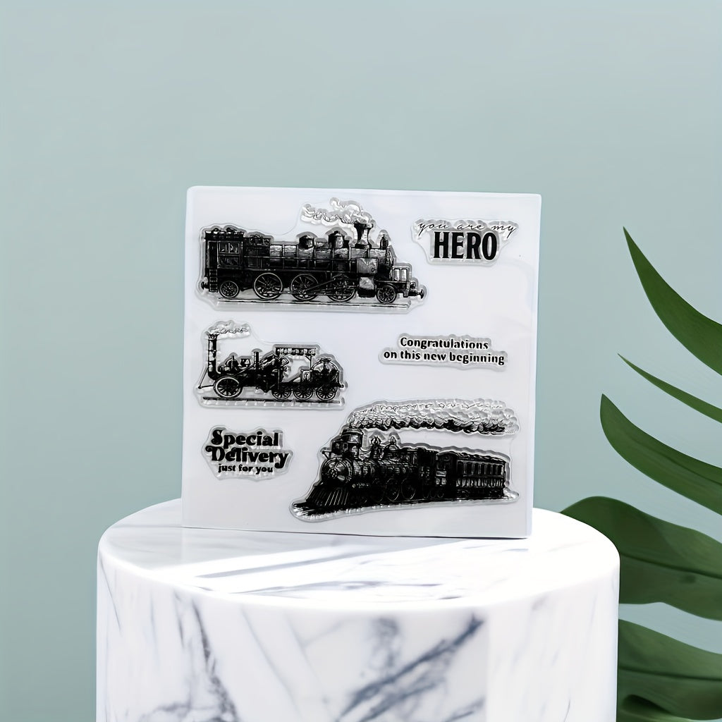Train Words Stamp Silicone Transparent Decoration Tool