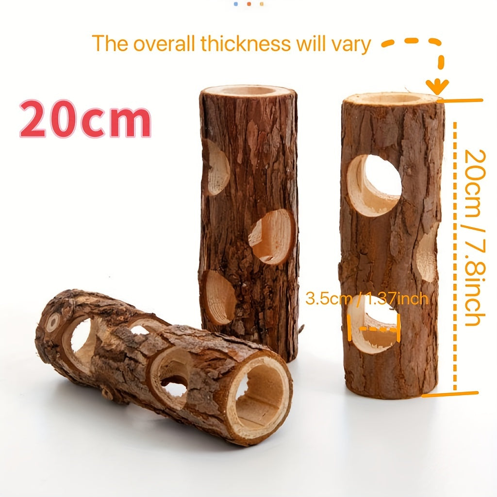 Hamster Tunnel Toy Hollow Wooden Pet Chew Toy Wood Hideout