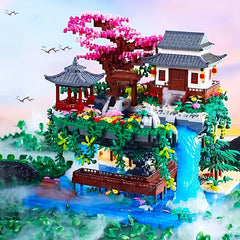 3500pcs Peach Blossom Pond Building Set ABS Locking Bricks