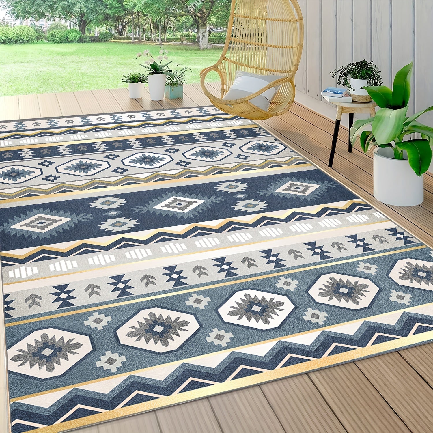 Waterproof Non Slip Indoor Outdoor Rug for Camper RV Patio
