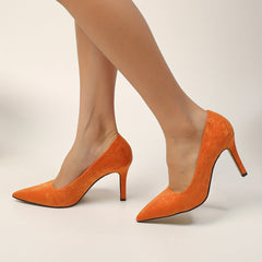 Women's Pointed Toe Court Pumps Micro Suede Stilettos