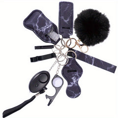 10-Piece Girls Safety Keychain Set - Whistle & Door Opener