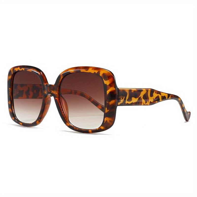 Y2K Large Square Sunglasses Tortoiseshell Gradient UV400 Sun Shades