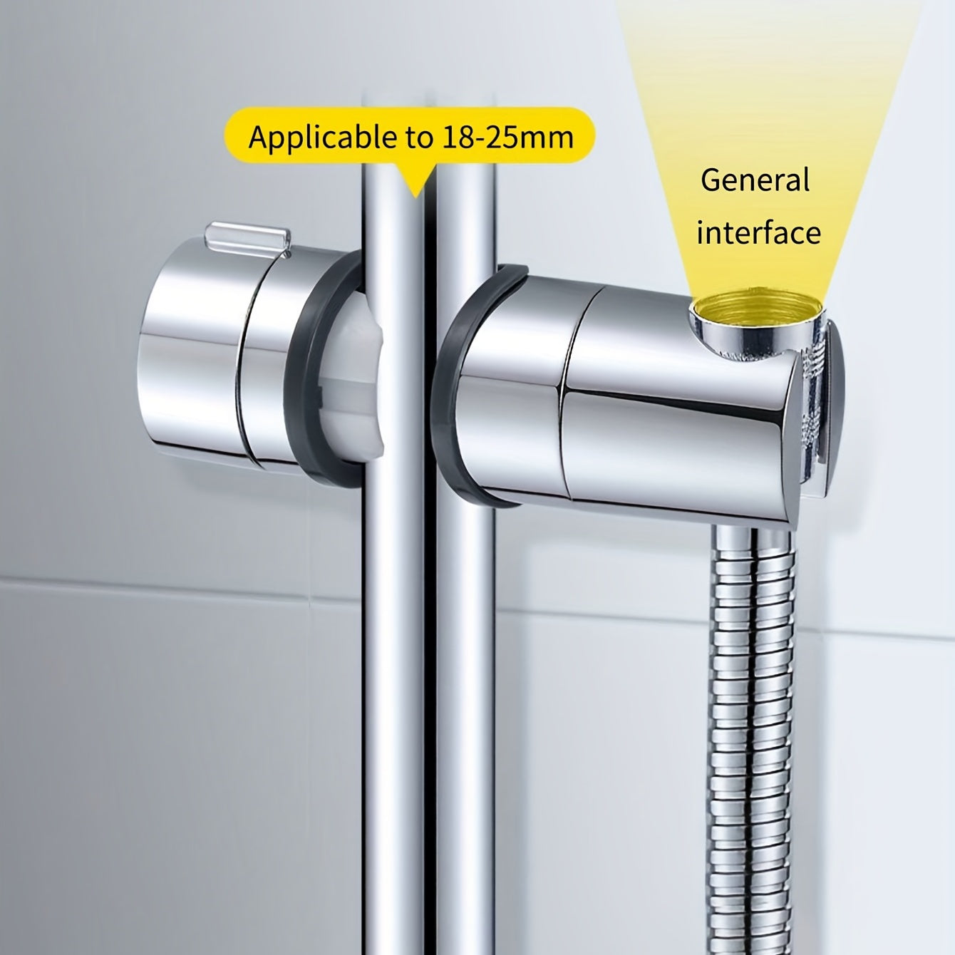 Adjustable Shower Head Holder Easy Install Securely Holds Bathroom Accessory