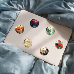 50pcs Glass World Hand-painted Landscape Stickers Journal Skateboard Decoration