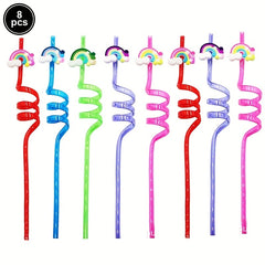 8 Magical Mermaid Drinking Straws for Kids' Parties