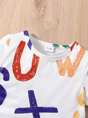 2pcs Baby Boys Resort Outfit Print T shirt & Shorts Set