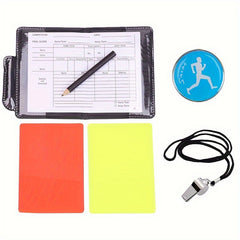 Football Referee Tool Bag w/ Red & Yellow Cards, Whistle - Edge Picker Included