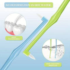 2pcs Slim Interspace Toothbrushes for Detail Cleaning Green