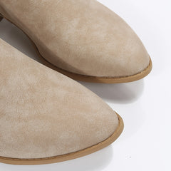 Women's V Cut Chunky Heeled Ankle Boots