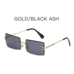 Gradient Square Rimless Sunglasses for Women