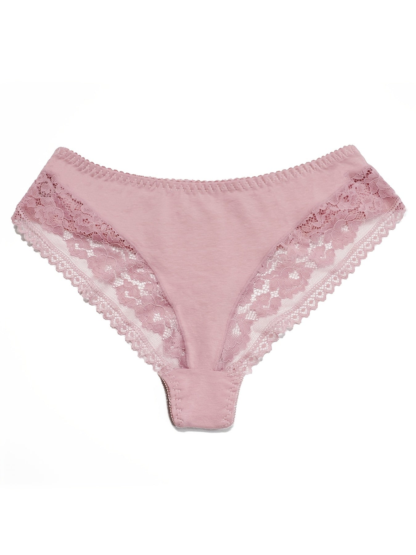 Floral Jacquard Lace Trim Panties Plus Size