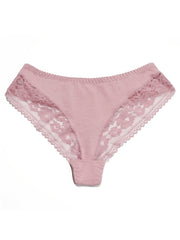 Floral Jacquard Lace Trim Panties Plus Size