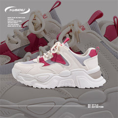 Chunky Lace-Up Sneakers for Women - Comfortable Dad Shoes