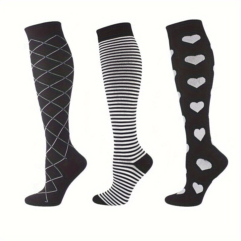 3 Pairs Compression Socks 20-30 mmHg for Women & Men