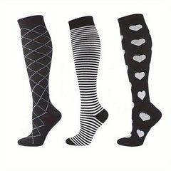 3 Pairs Compression Socks 20-30 mmHg for Women & Men