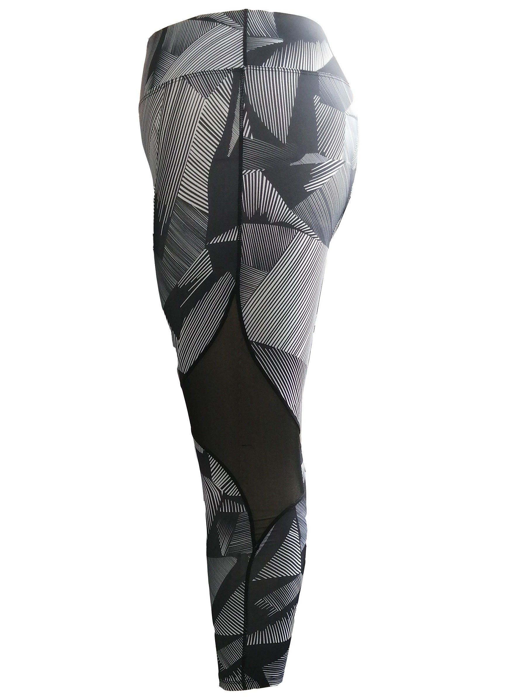 Sports Leggings Women's Plus Print Mesh Leggings