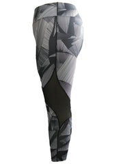 Sports Leggings Women's Plus Print Mesh Leggings