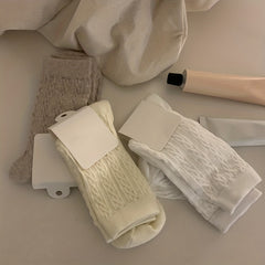 5 Pairs Twist Textured Socks Women's Stockings