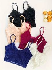 5pcs Floral Lace Wireless Bras - Comfy & Breathable Push Up Bra