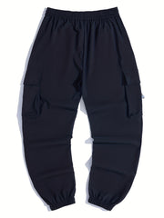Men's Casual World Print Pockets Drawstrings Cargo Pants