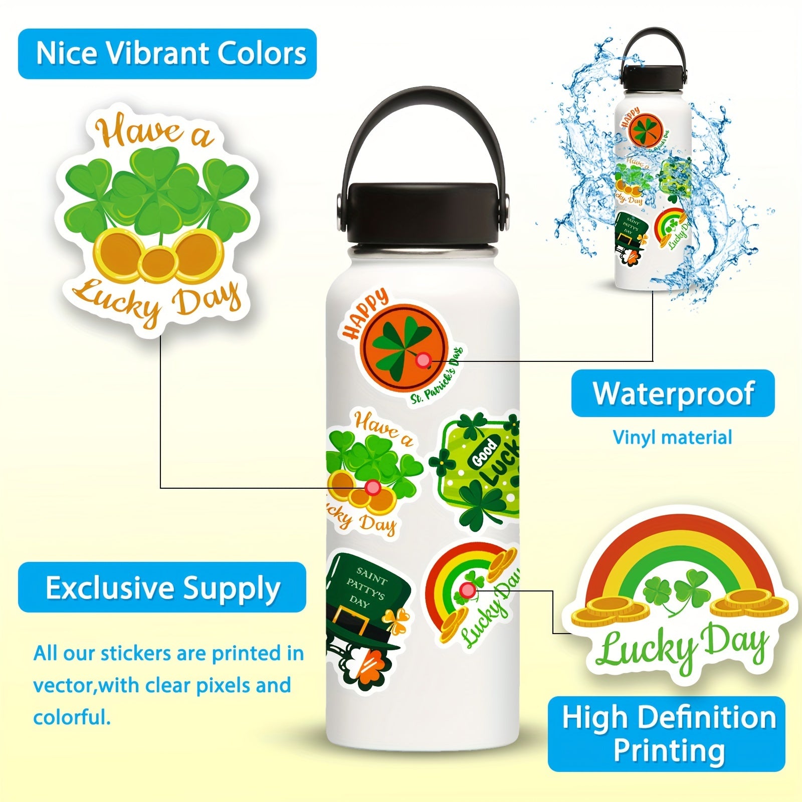 50pcs DIY Graffiti Stickers Lucky Plants Style Stickers