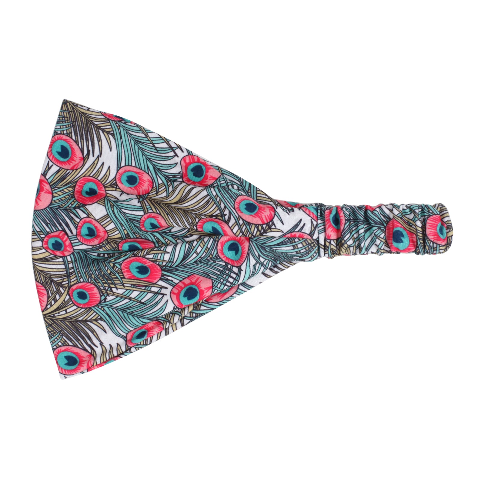 Peacock Feather Pattern Boho Stretch Headbands