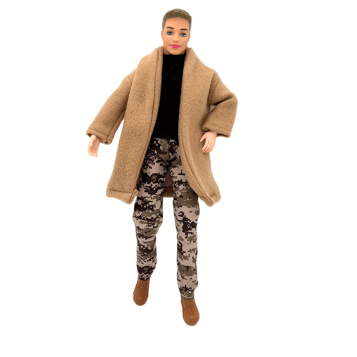 Jointed Male Doll with Three-Piece Clothing Set and Shoes