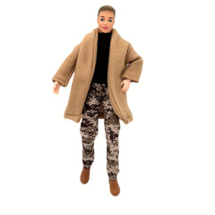 Jointed Male Doll with Three-Piece Clothing Set and Shoes