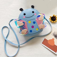 Girls Glitter Cartoon Bee Shoulder Bag Coin Purse Crossbody Bag