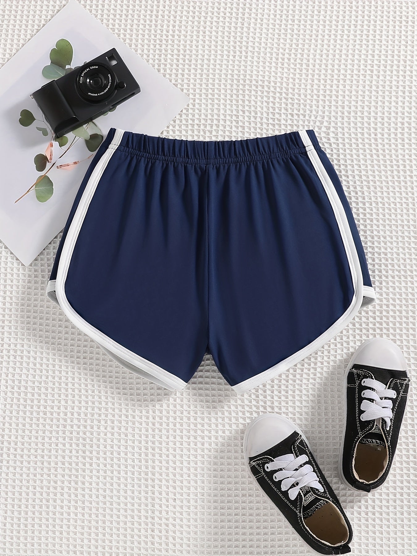 Girls' Basic Shorts Contrast Binding Comfortable And Breathable