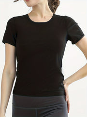 Slimming Sweat Top Short Sleeve Crew Neck Women's Shapewear