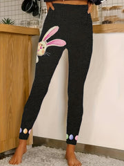 Rabbit Print High Waist Leggings for Women