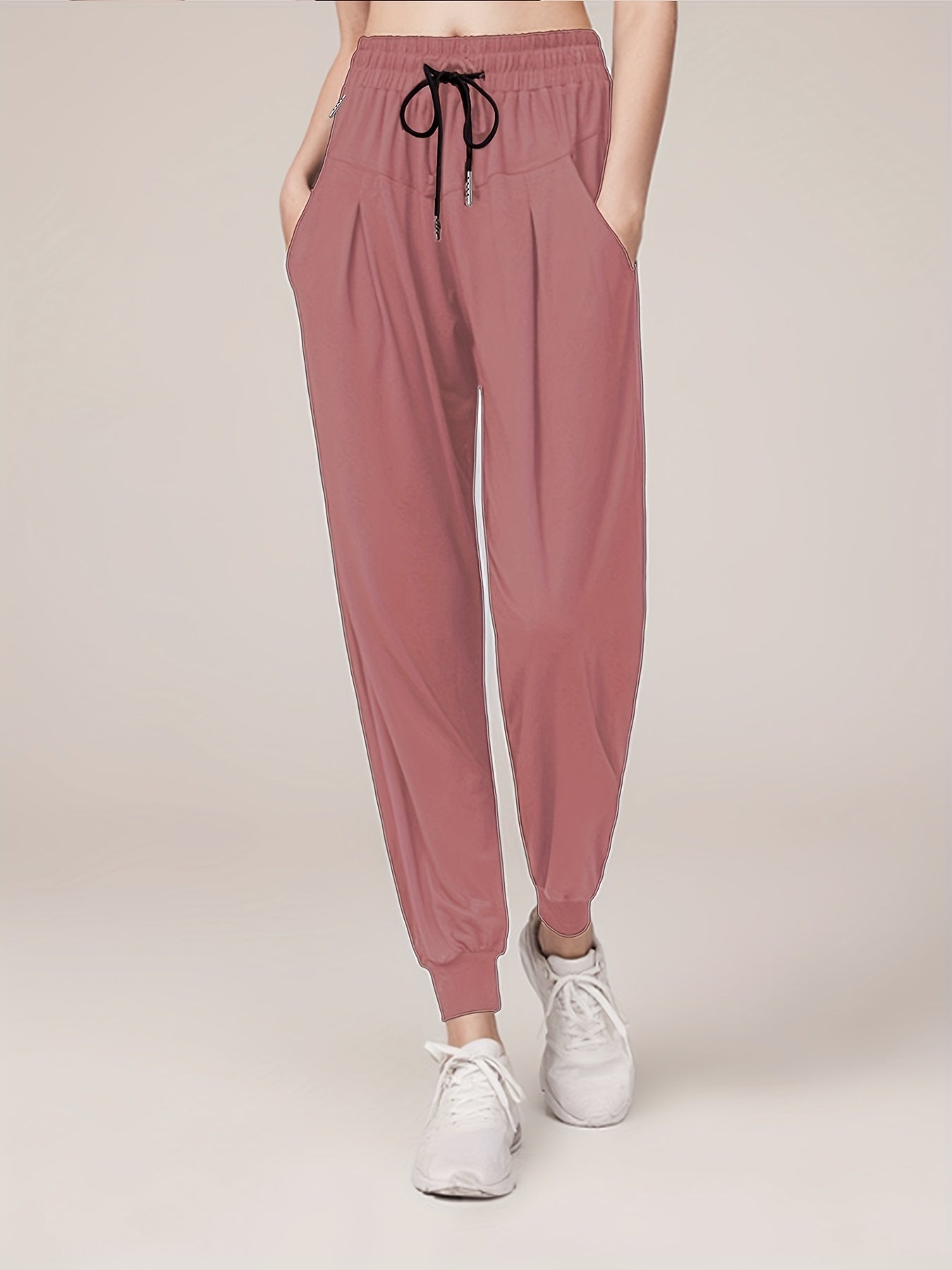 Women's Quick Dry Drawstring Jogger Pants for Yoga Fitness
