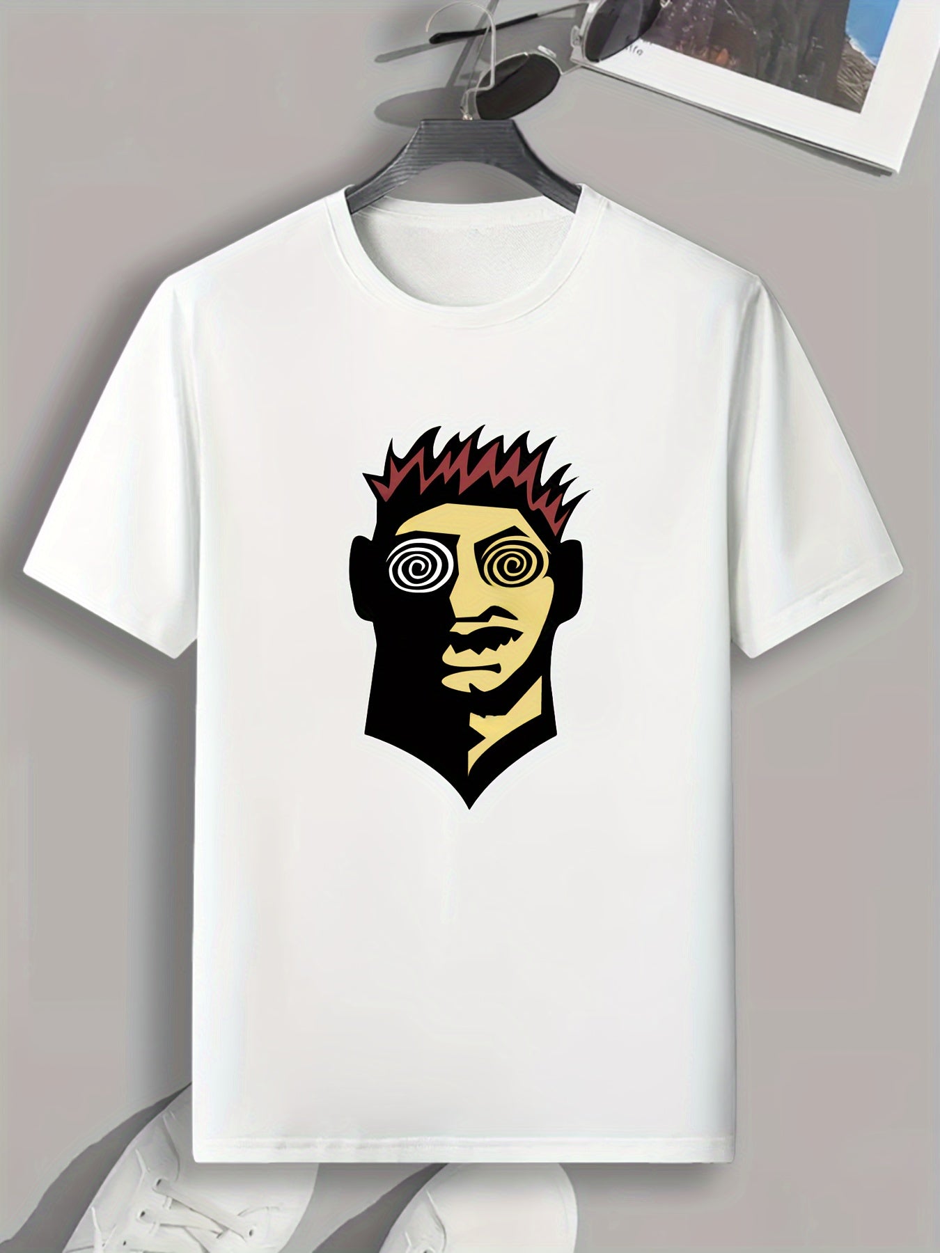 Men's Cartoon Print Graphic T-shirt for Summer