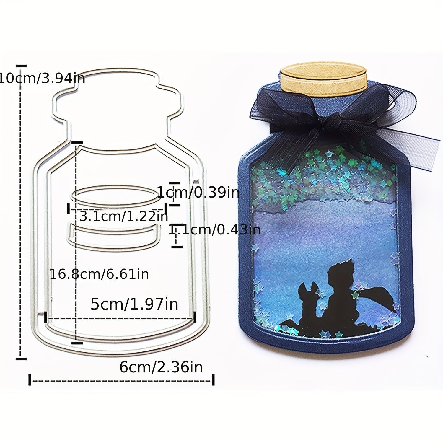 Drift Bottle Cutting Dies Little Prince Metal Embossing Stencil DIY Scrapboo