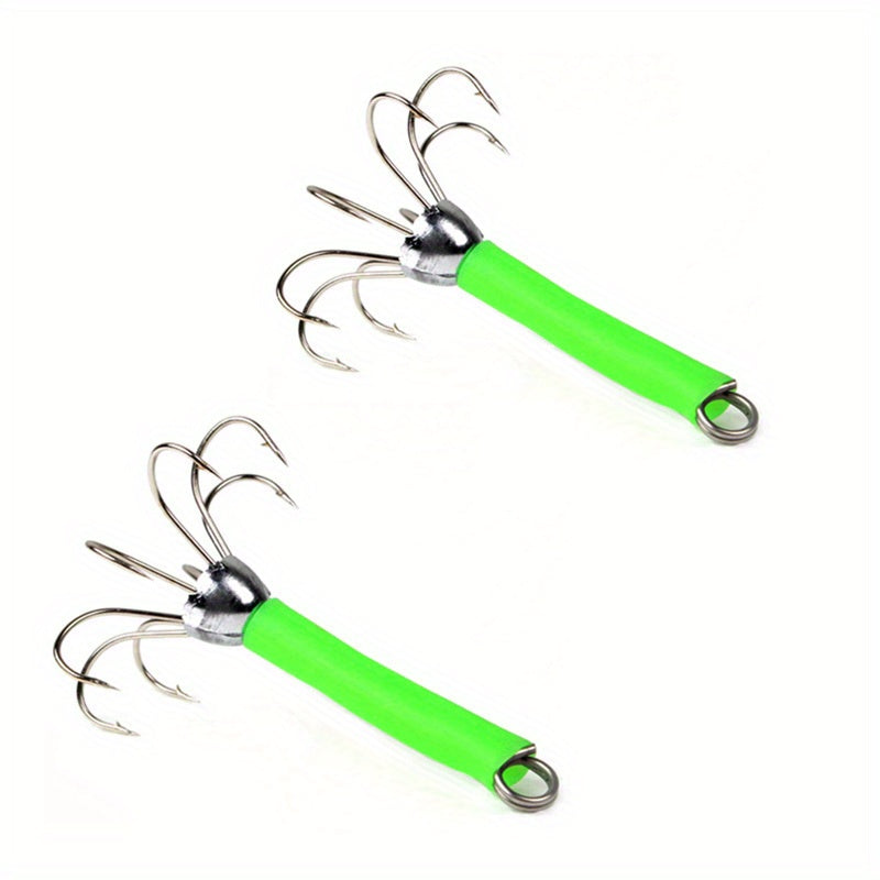 3pcs Fluorescent Octopus Squid Hook Lure Jig Hook For Night Fishing