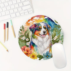 Dog Round Mouse Pad Non Slip Rubber Base Small Size